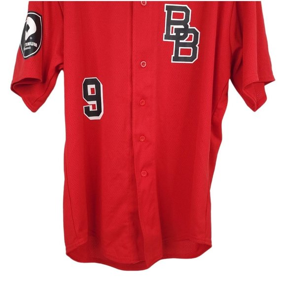 DeMarini Baseball Jersey Mens Size L Platinum Squad BB 9 Button Front Red - Picture 7 of 11
